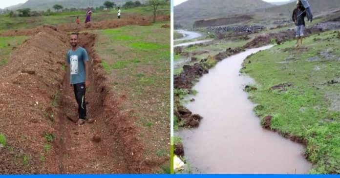Ashok sonwane making Rain water harvesting system