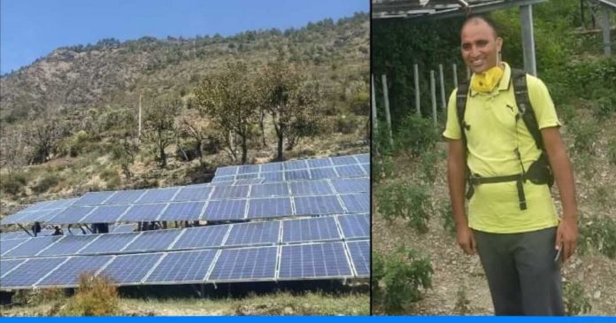Amod panwar installed solar plant in village