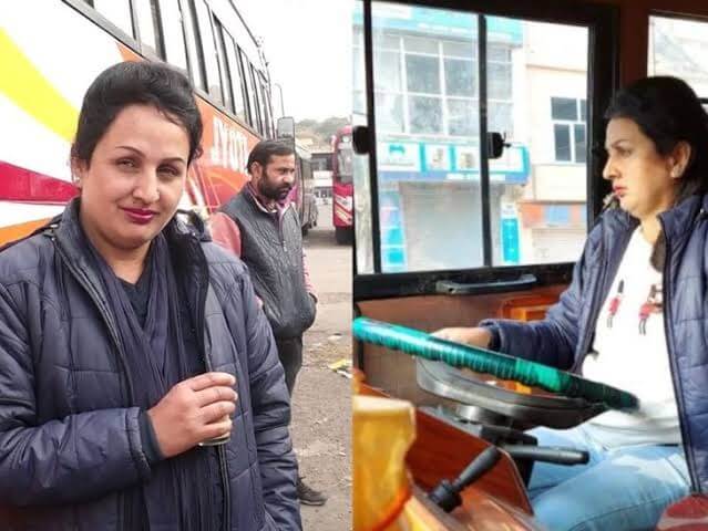 First female bus driver of Kashmir