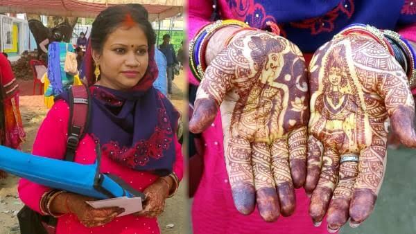 Bride leaves mandap 