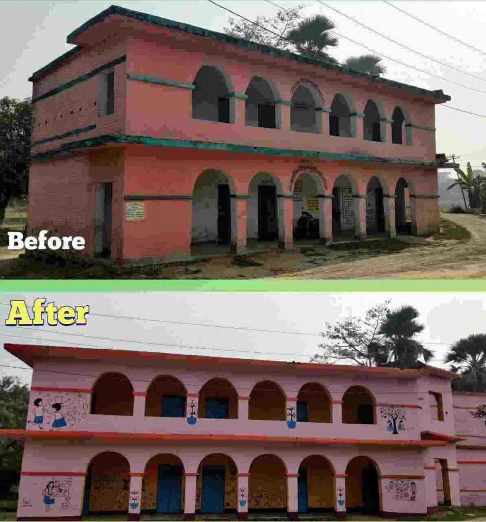 Being social team renovates muzaffarpur government school