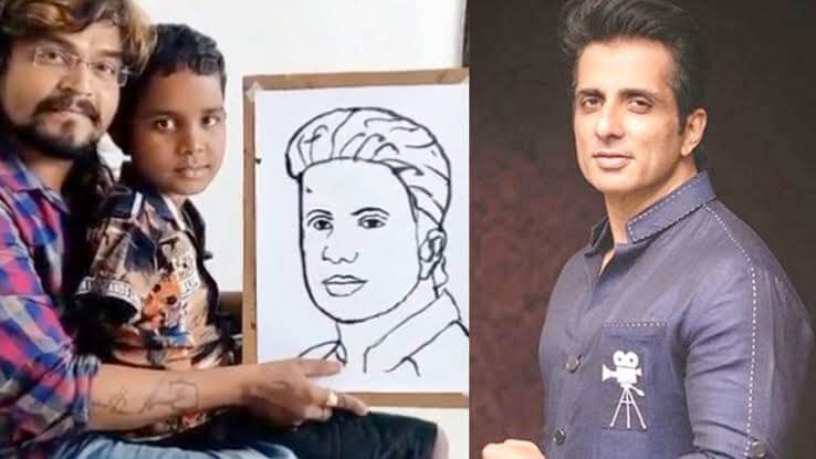  sketch of actor sonu sood