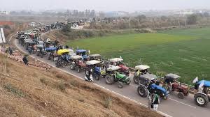 Tractor rally by farmers