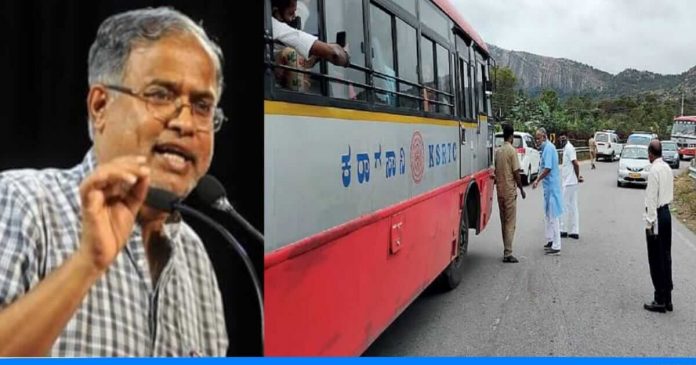 Karnatak minister Suresh Kumar followed KSRTC bus