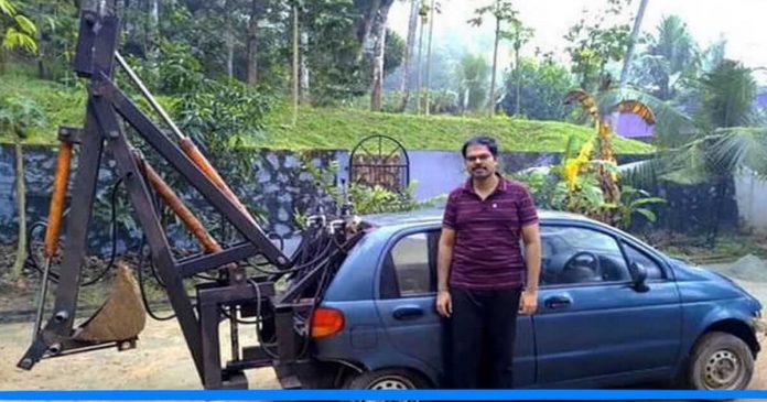 Isro scientist Ben Johnson turned his car into excavator