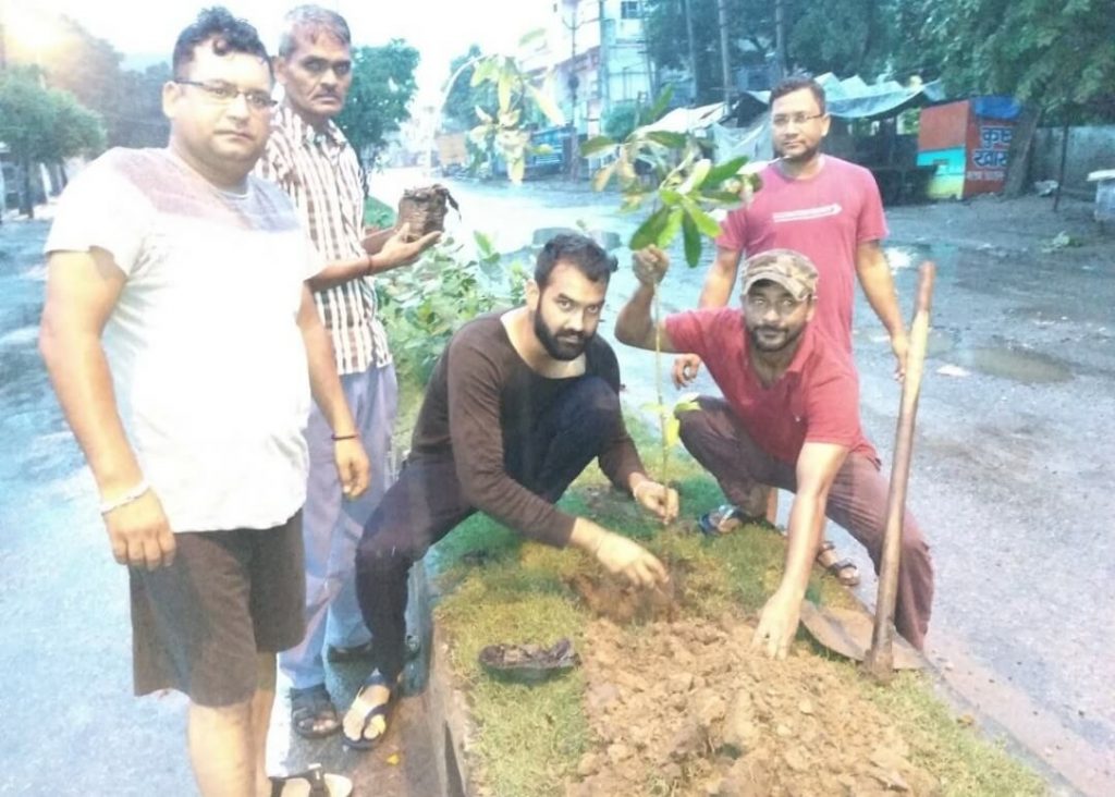 Tree plantation by Green man