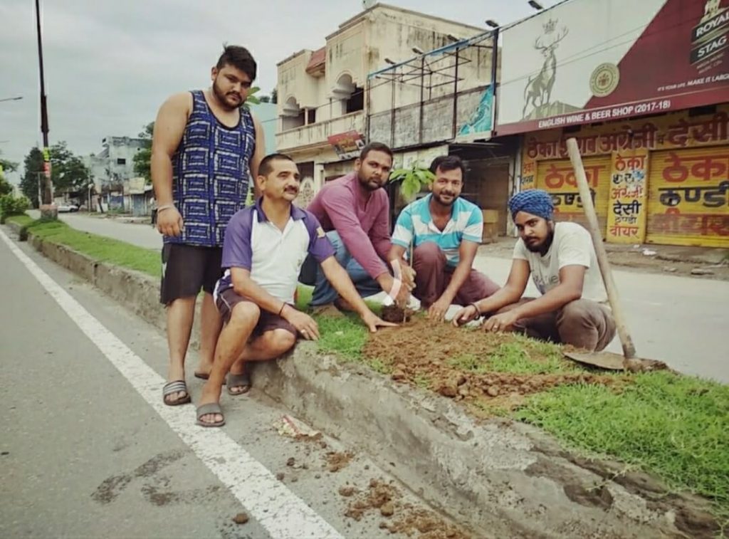 Tree plantation by Green man