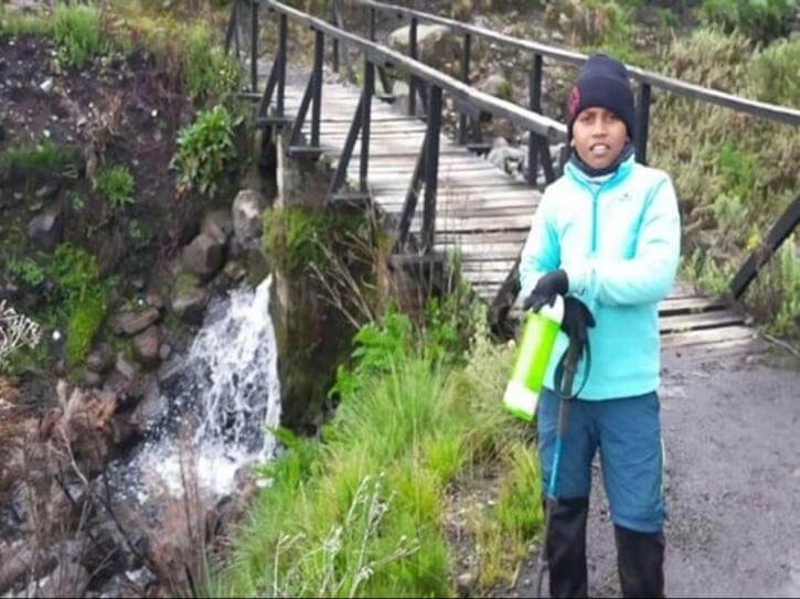 9 years old ritwika from Assam hosts flag on Kilimanjaro Africa