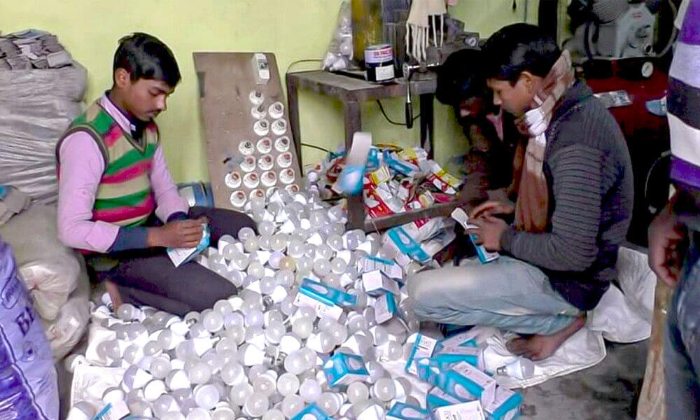 Pramod baitha making 9 watt LED bulbs
