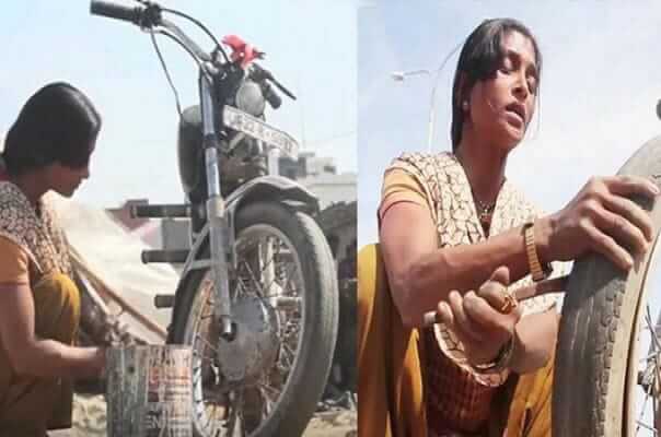 Tarannum from Lucknow is making puncture to give better life to her children