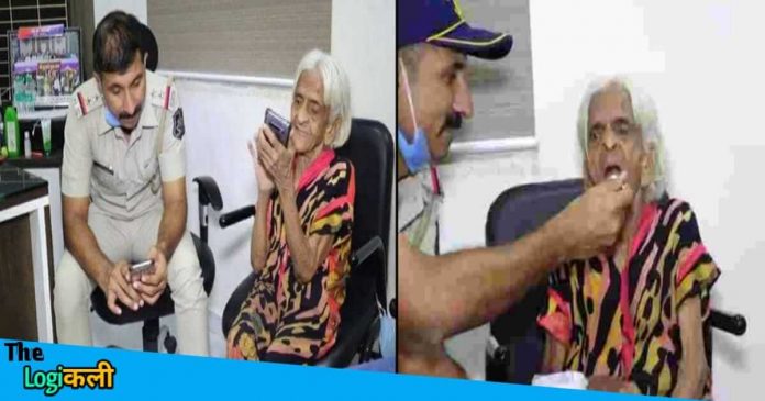 89 years old women who eats icecream in police station