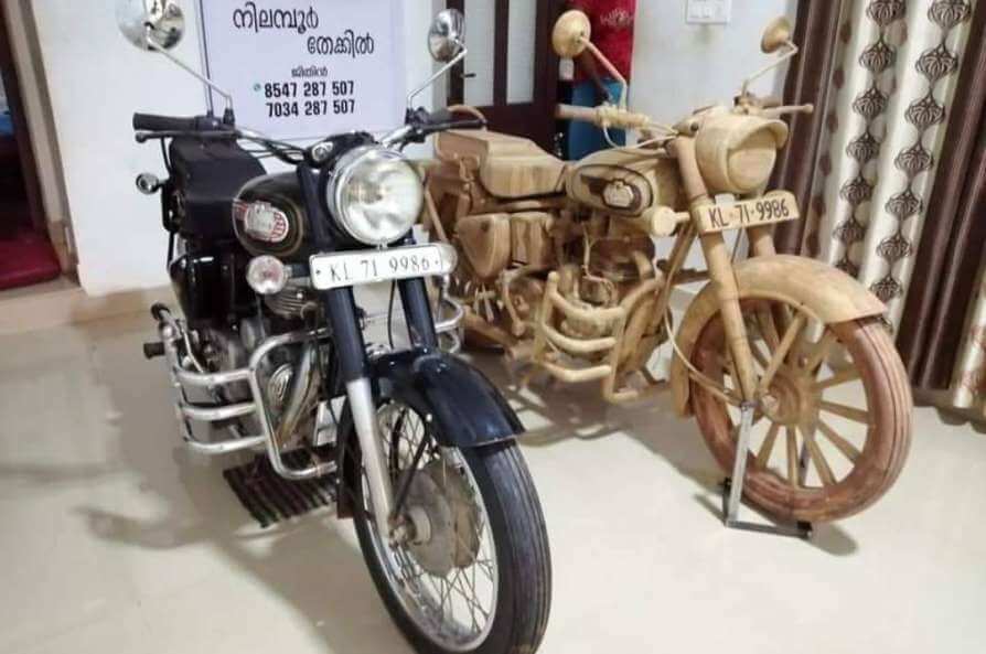 Boy from Kerala makes a bullet bike from woods