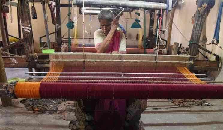 made natural fibres to create sarees 