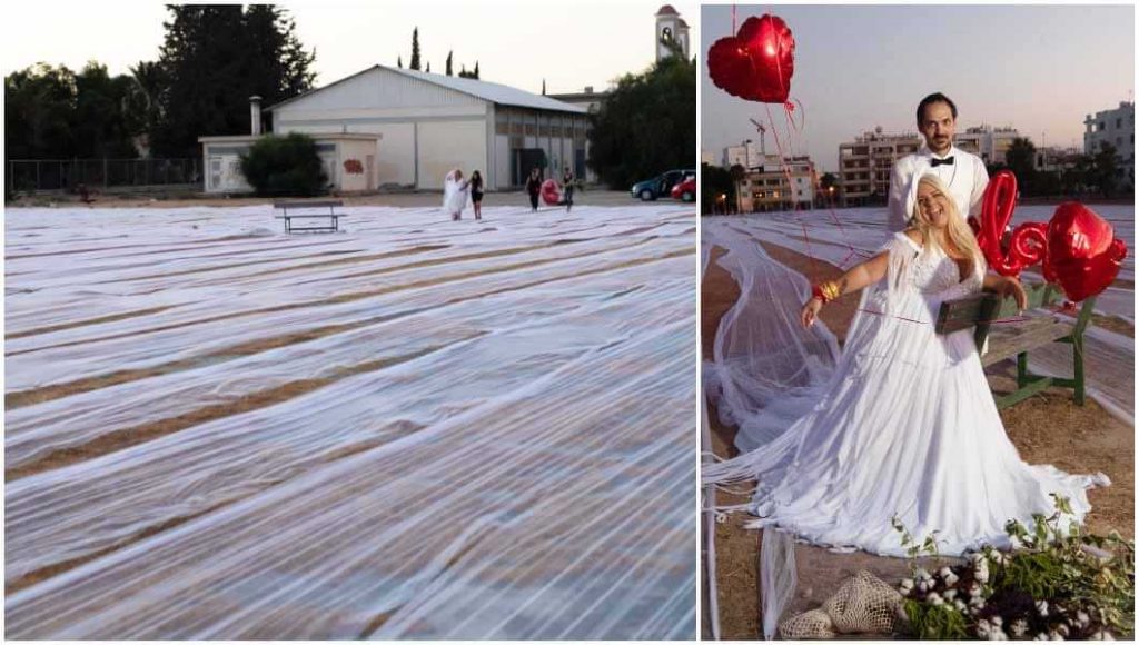 Bride Maria wears longest veil in her wedding name register in Guiness book of world record