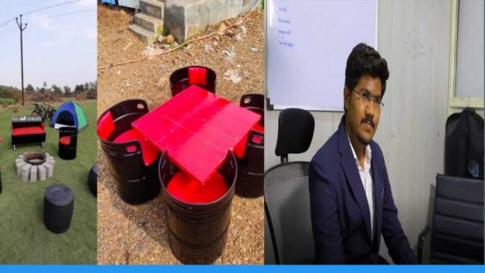 Pradeep Jadhav from Pune Maharashtra is making furniture from waste items