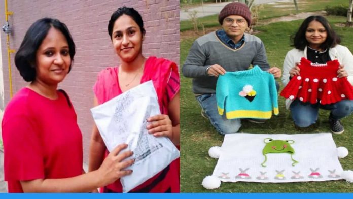 Sonipat based Mother starts startup Ajooba and making money through knitting sweaters
