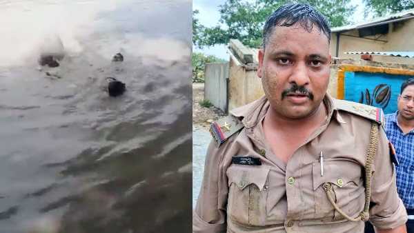 SI Ashish Kumar saved the life of a drowning man.