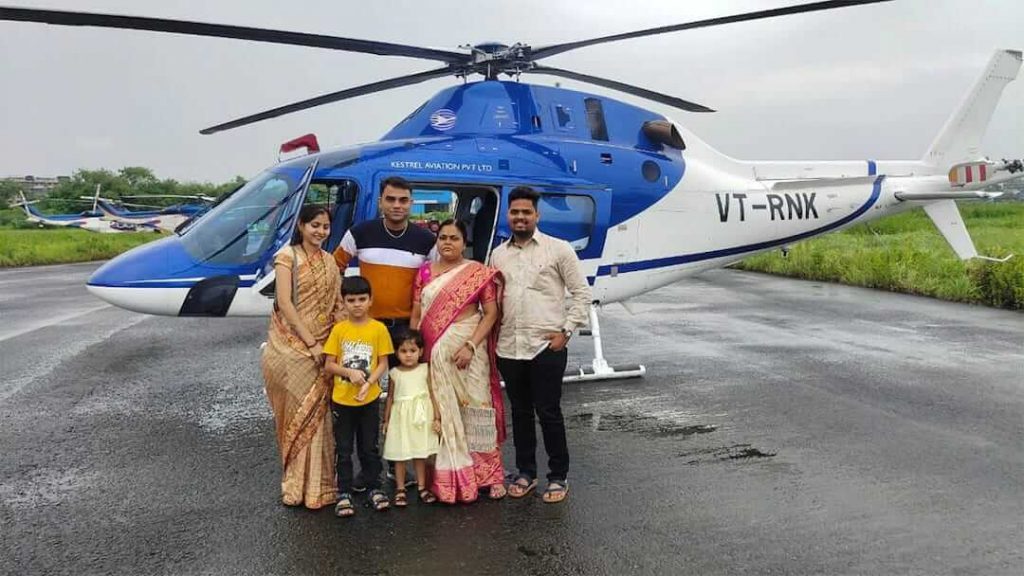 Son booked helicopter on mothers birthday