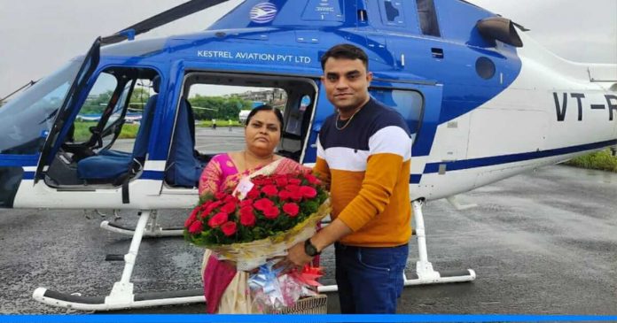 Son booked helicopter on mothers birthday