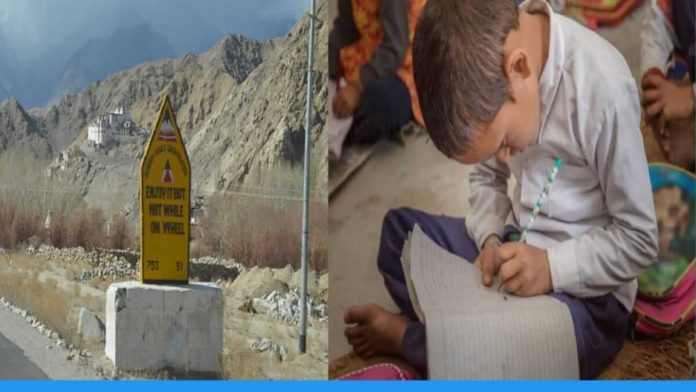 BRO Officers are teaching poor children near Indo-China Border