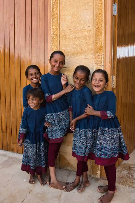 School in Jaisalmer konai village is well elaborated and girls wear Sabyasachi designer uniforms