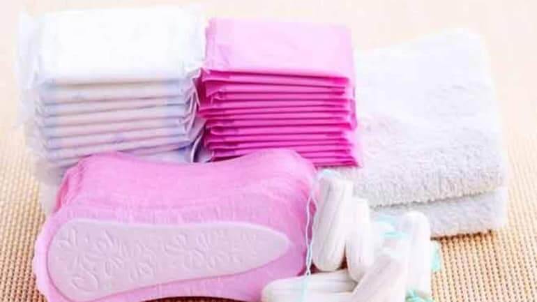 pink colour menstrual sanitary pads