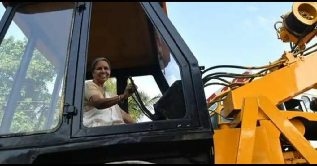 Radhamani drives heavy vehicles everyone salute her