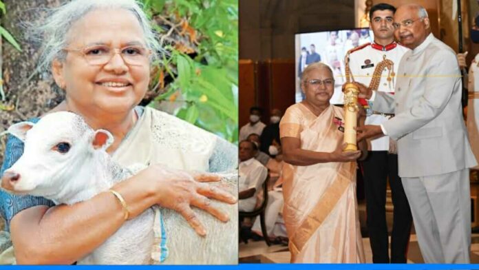 Sosamma iype awarded with padma shri for vechur conservation trust