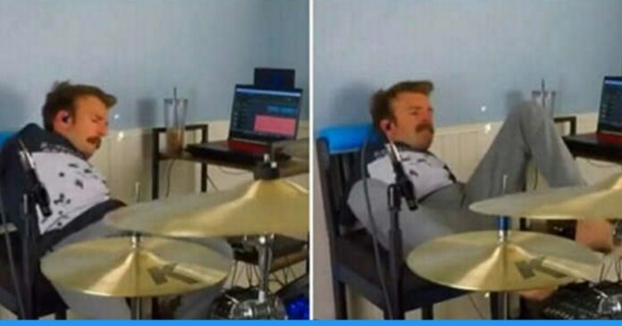 Viral Video of disabled person that playing drum with feet