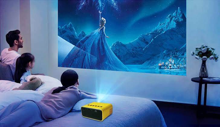 Portable mini projector for home use