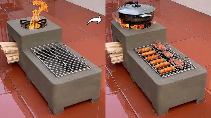 make beautiful smokeless oven with foam and cement