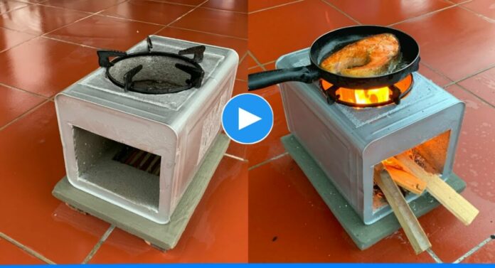 How to make a wood stove from tin box