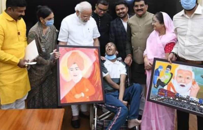 Disabled Painter Ayush Kundal