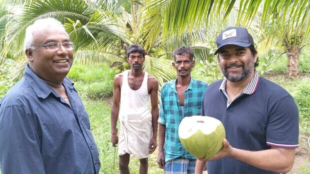 R Madhwan doing coconut farming on barren land