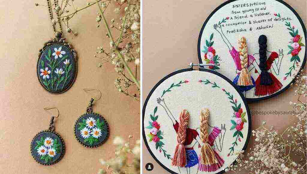 Saurabh Devadhe makes home decoration items by embroidering on dry leaves