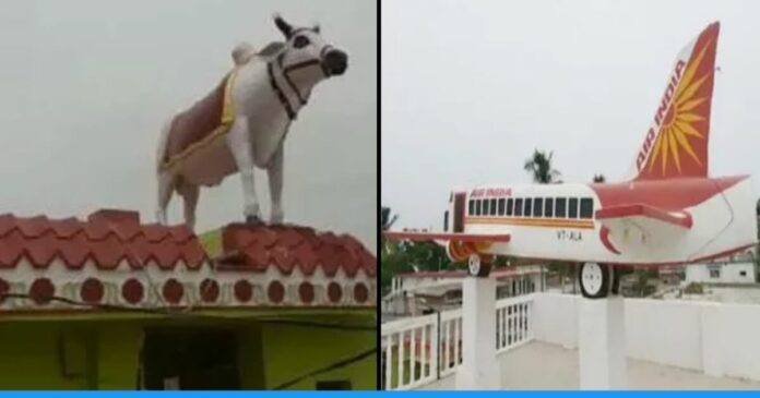 Villagers of Balathi Maheshpur village of Bihar builds attractive models on the roof of their houses