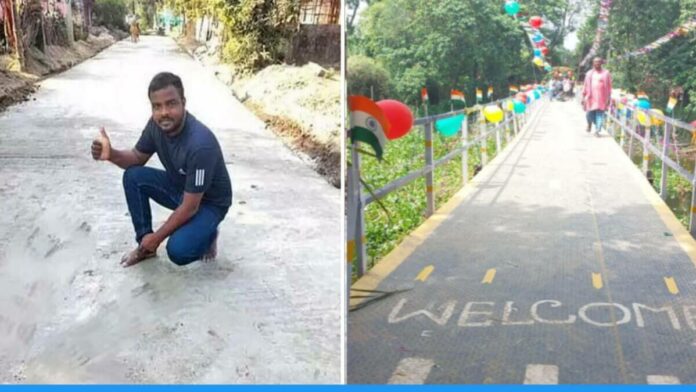 Young Man Chandrashekharan Built a road with money of his marriage and Villagers Built Bridge worth 8 lakh