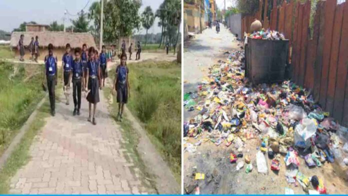 In Bihar's Padmapani school, garbage is taken from the students in the name of fees.
