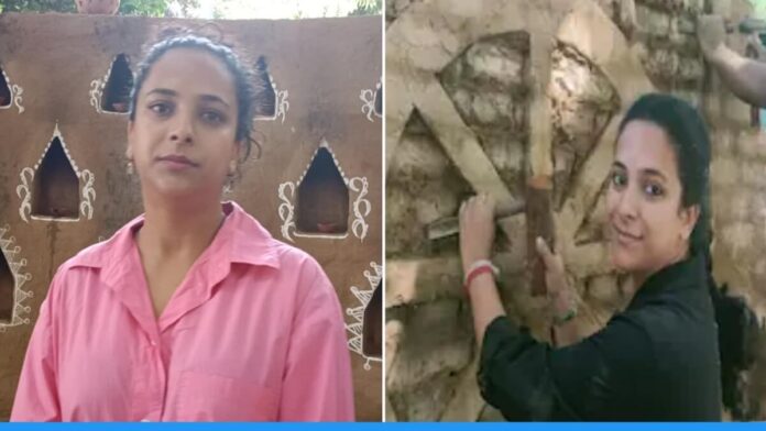 Manisha Thakur from Himachal Pradesh making Mud Houses by leaving her foreign job