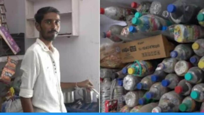 Chaiwala Kanji Bhai of Rajasthan making Eco-bricks from plastic waste