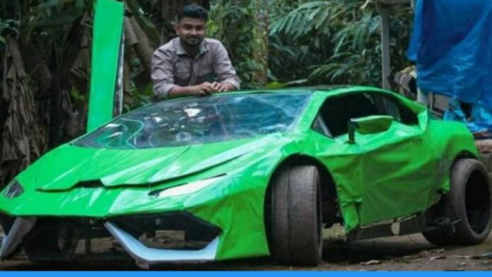 Indian Elon Musk Anas baby made Lamborghini car from waste material