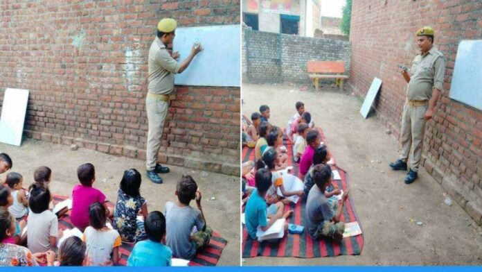 Police constable Vikas Kumar giving free education to poor children for 8 years