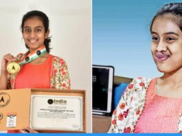 14 year old girl Devashree Amar Thokale sets International book of record for touching nose with tongue