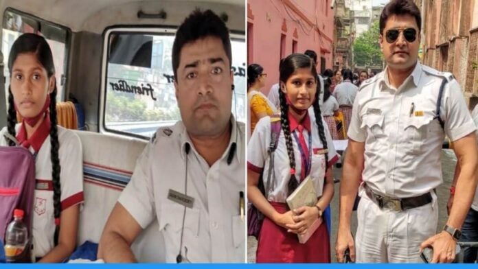 kolkata police souvik chakraborty helped the student to reach the exam center