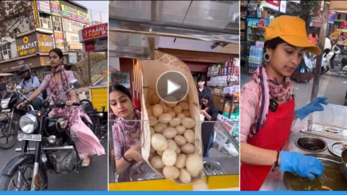 Viral video of b.tech pani puri wali from Delhi