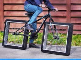 Engineer made square wheeled bicycle