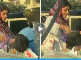 viral video of a women who giving water to thirsty children